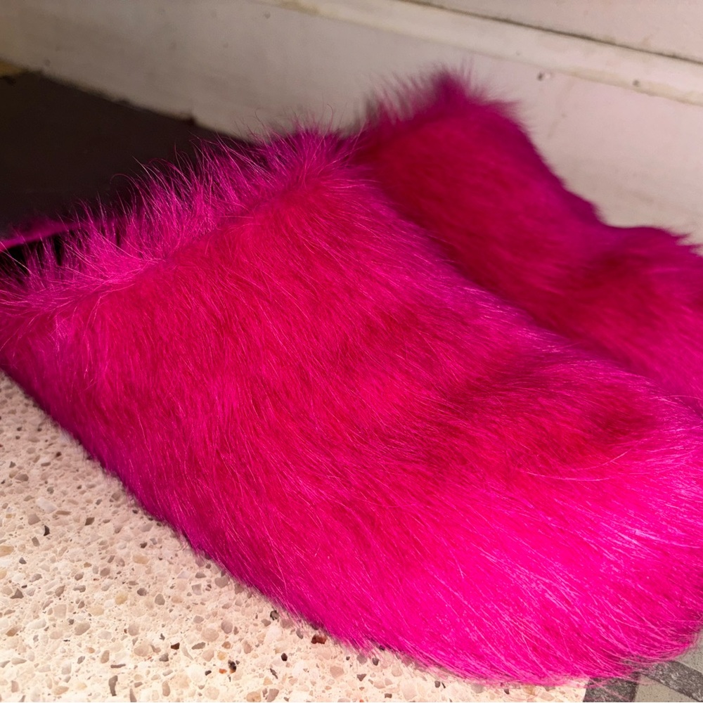 Vibrant Pink Furry Slippers